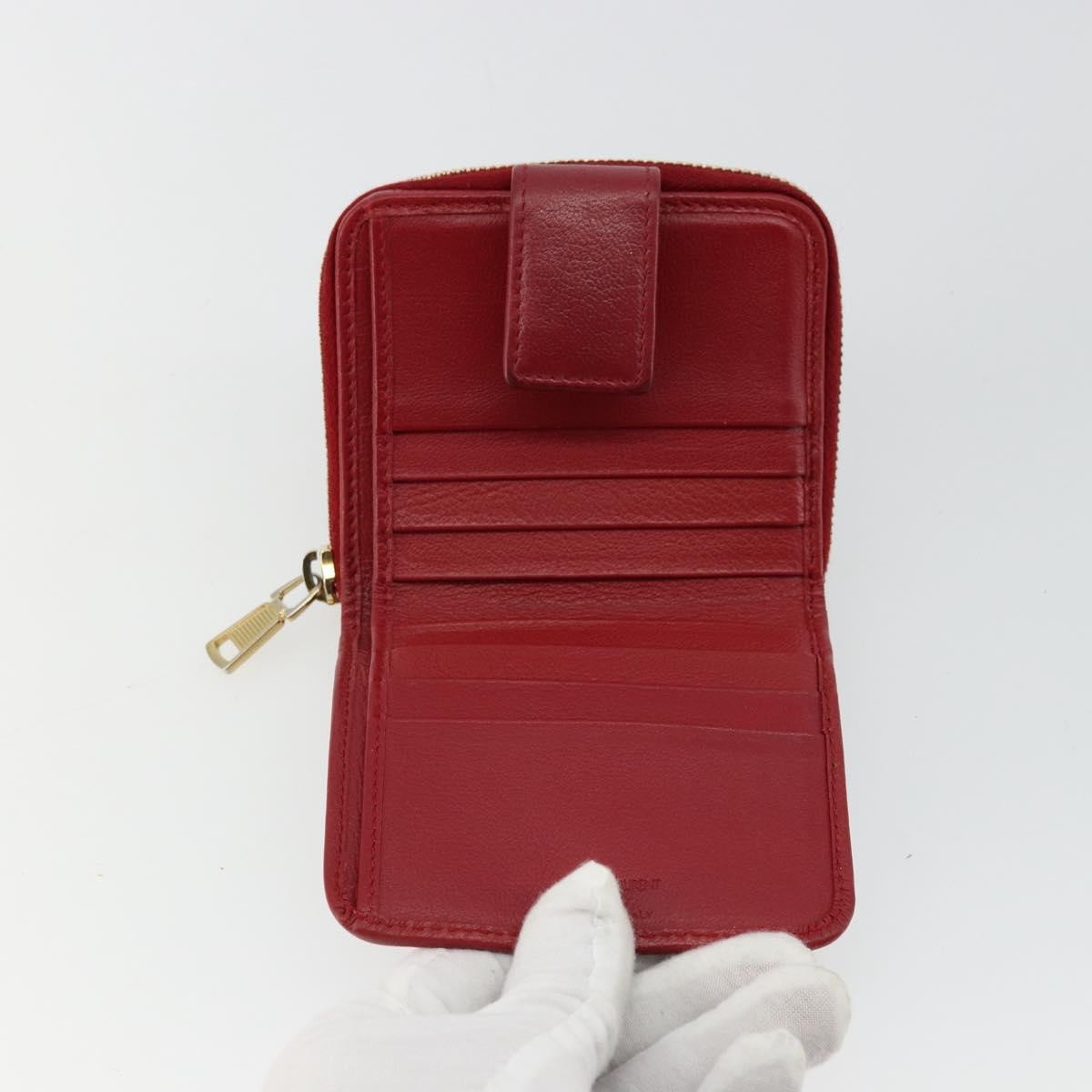 Saint Laurent Zipped Bifold Leather Red Leather Wallets Accessory (Pre-Owned)