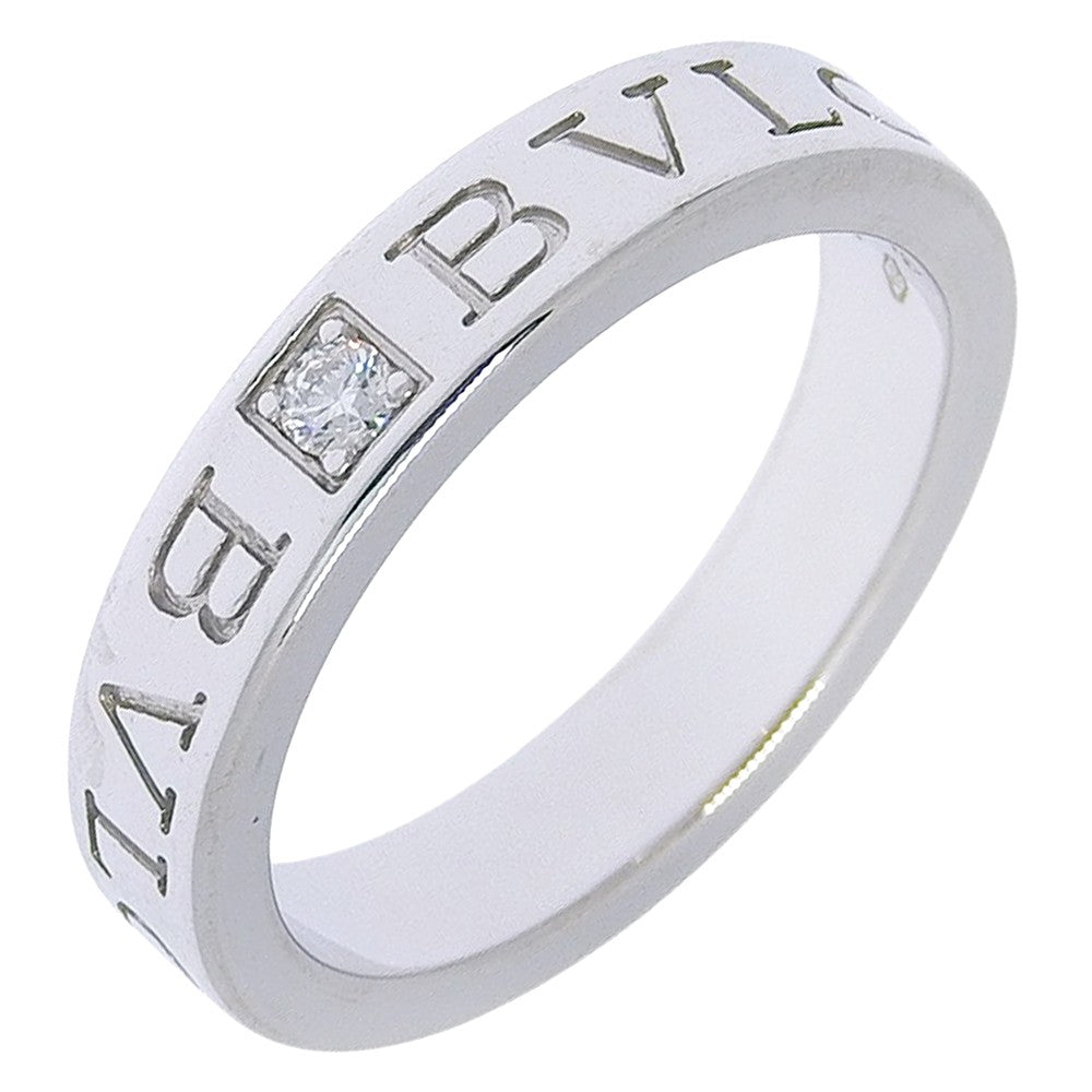 Bvlgari Bvlgari Bvlgari Band 18K White Gold With Diamond Silver White_Gold Ring Jewelry (Pre-Owned)