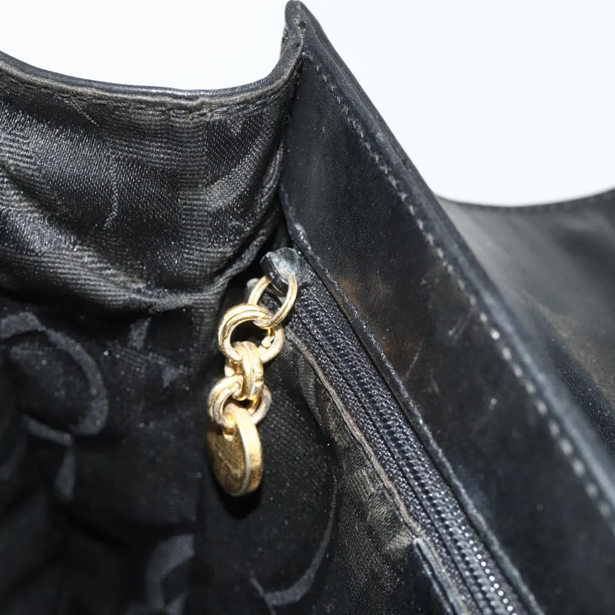 Salvatore Ferragamo Gancini Leather Black Leather Handbag (Pre-Owned)
