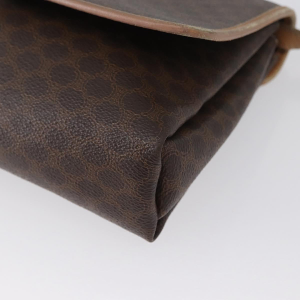 Celine Vintage Macadam Canvas And Leather Brown Canvas Shoulder Bag Bag (Pre-Owned)