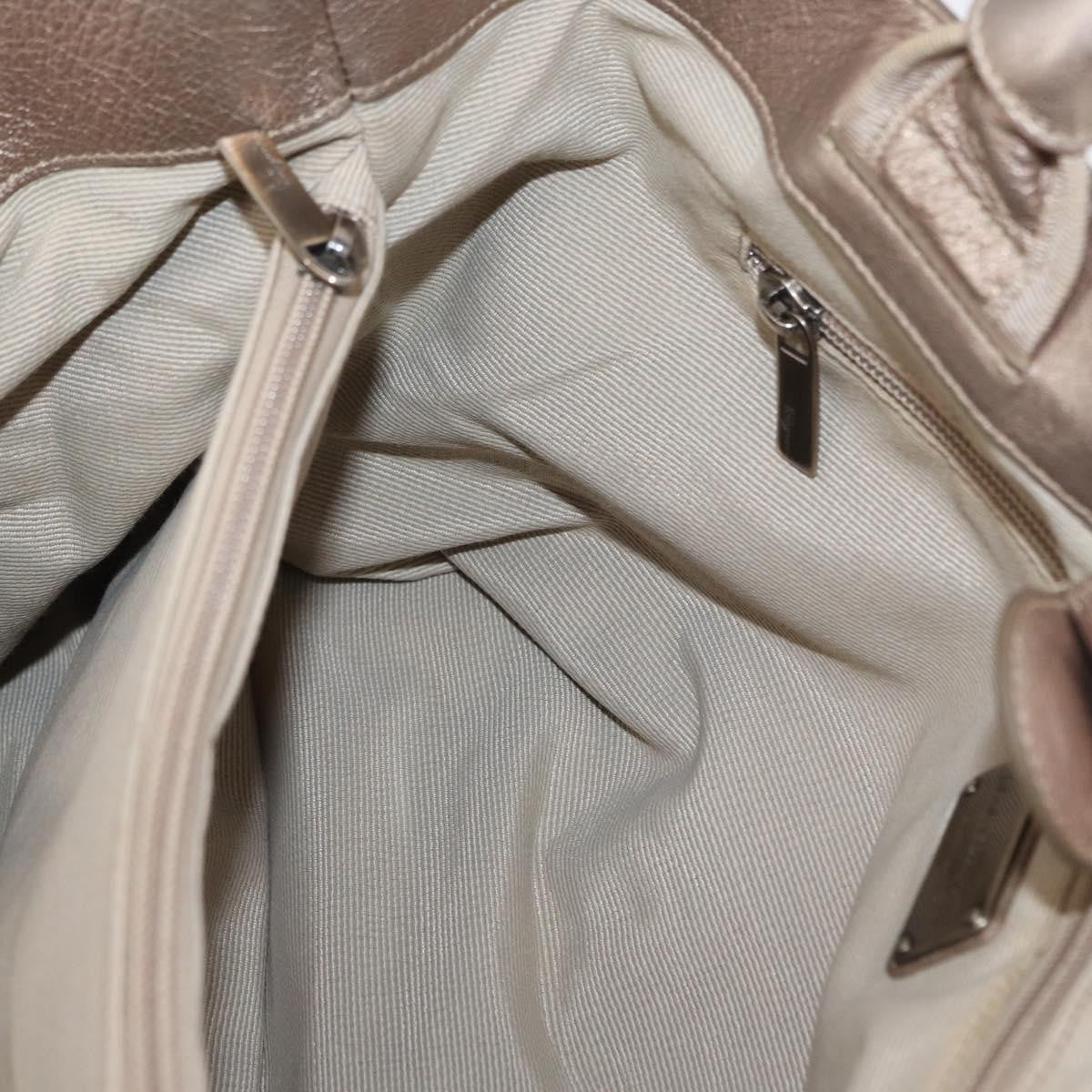 Salvatore Ferragamo Vala Tote Leather Beige Leather Tote Bag Bag (Pre-Owned)