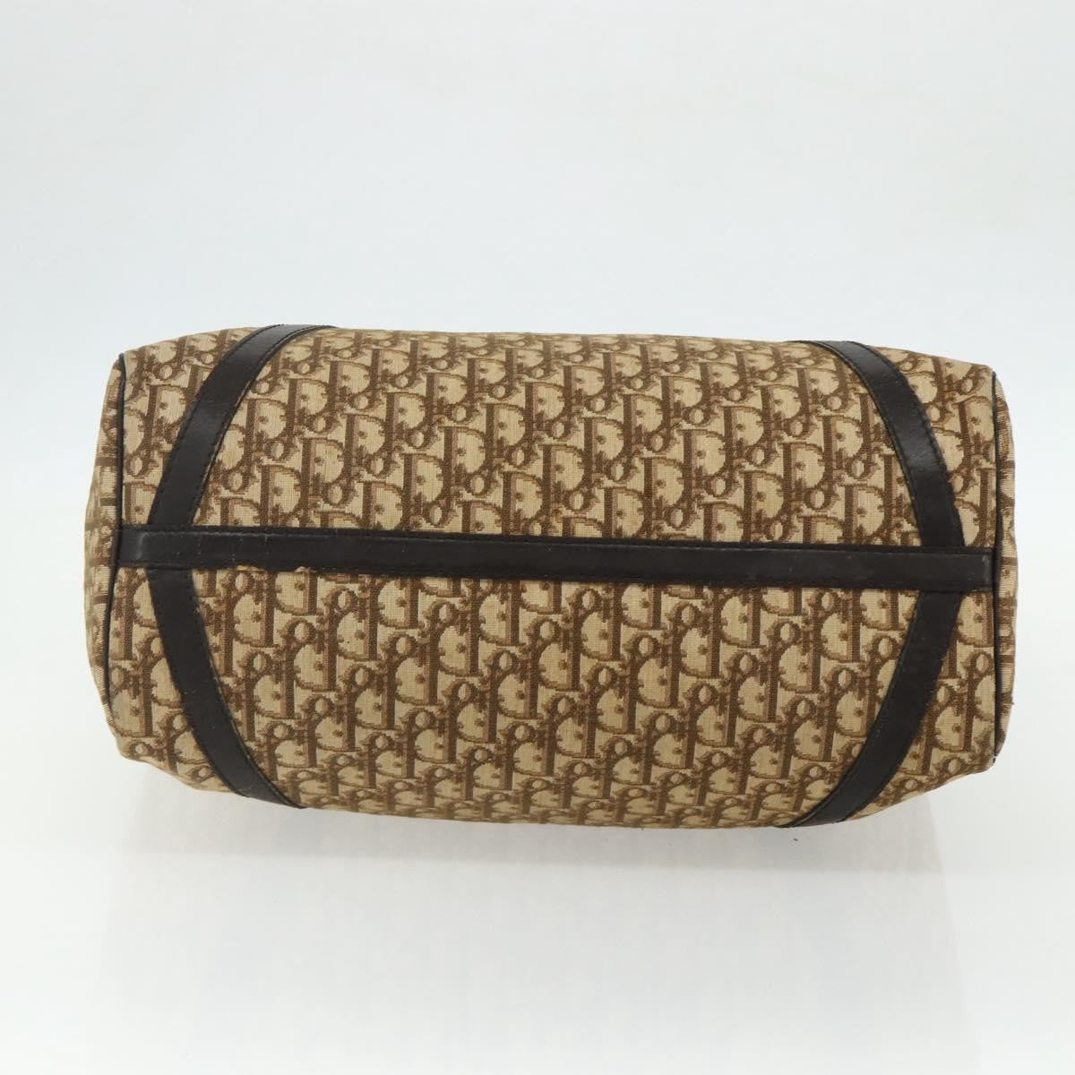 Christian Dior Vintage Trotter Boston Diorissimo Canvas Beige Canvas Handbag (Pre-Owned)