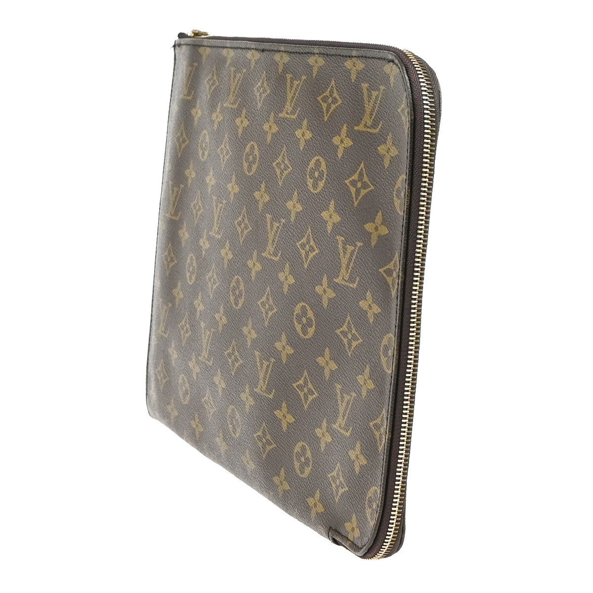 Louis Vuitton Poche Documents Monogram Canvas Brown Canvas Briefcase Bag (Pre-Owned)