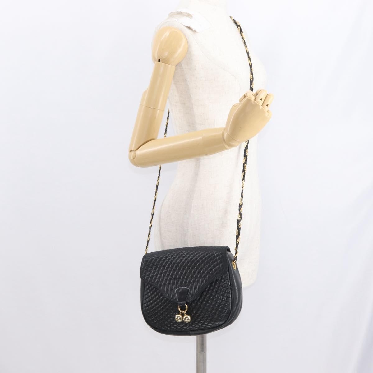 Bally Vintage Leather Black Leather Shoulder Bag Bag (Pre-Owned)