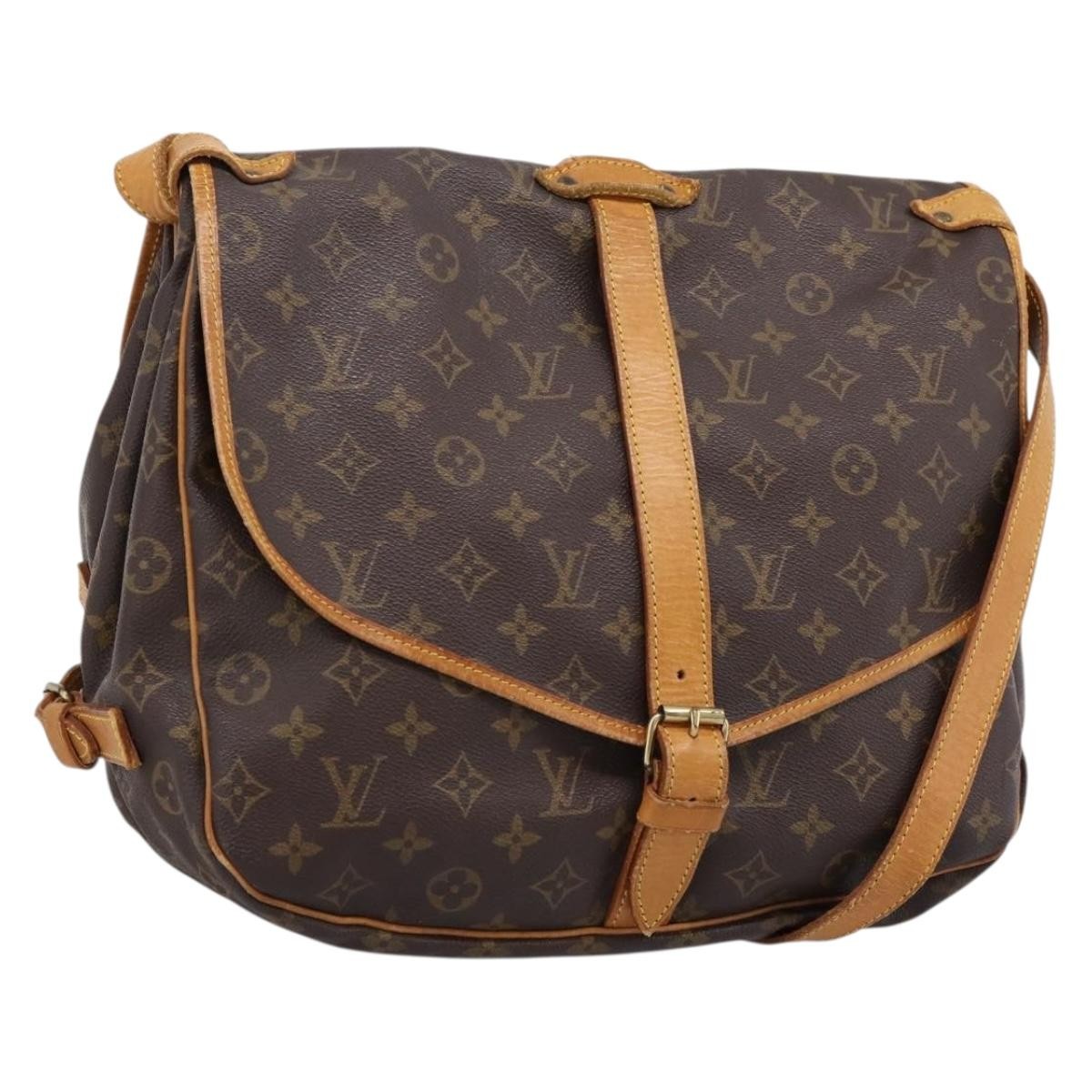 Louis Vuitton Saumur Monogram Brown Canvas Shoulder Bag Bag (Pre-Owned)