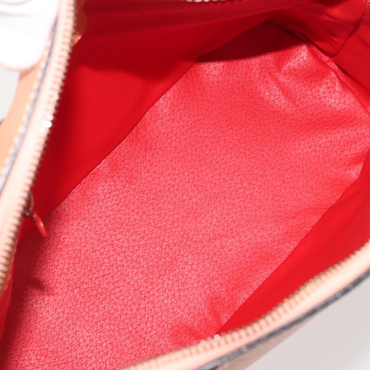 Celine Vintage Convertible Bowler Leather Orange Leather Handbag (Pre-Owned)