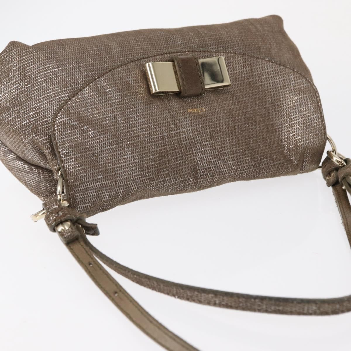 Chloe Lily Canvas Silver Canvas Handbag (Pre-Owned)