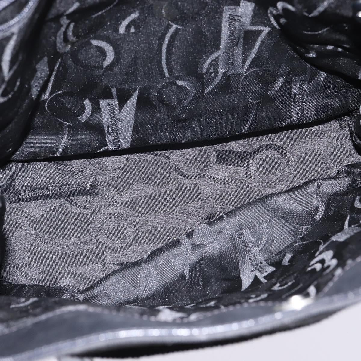 Salvatore Ferragamo Vala Canvas Black Canvas Shoulder Bag Bag (Pre-Owned)