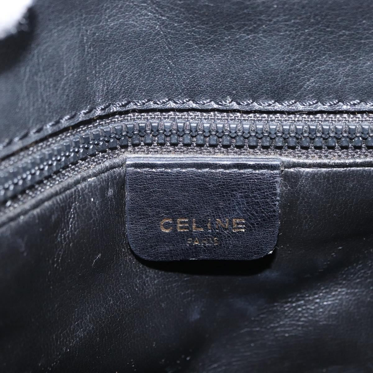 Celine Shoulder Leather Black Leather Shoulder Bag Bag (Pre-Owned)