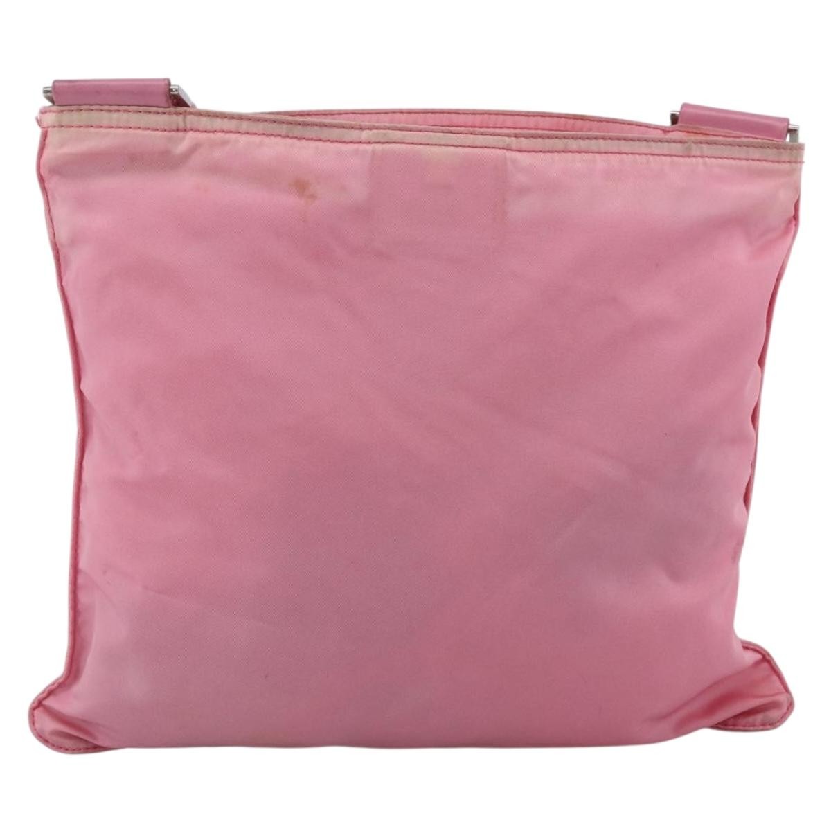 Prada Front Pocket Messenger Tessuto Pink Nylon Shoulder Bag Bag (Pre-Owned)