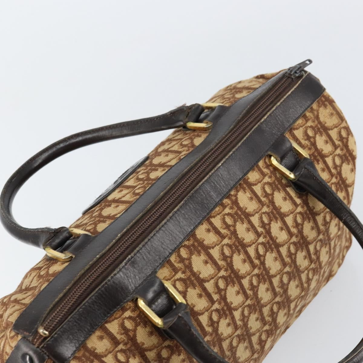 Christian Dior Vintage Cd Trotter Canvas Brown Canvas Handbag (Pre-Owned)