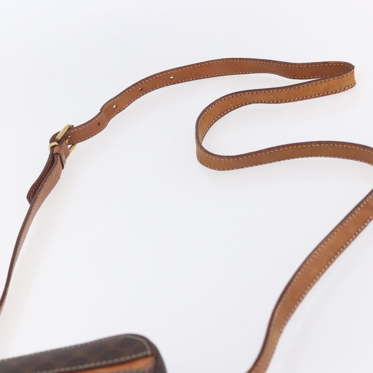 Celine Vintage Macadam Canvas And Leather Brown Canvas Shoulder Bag Bag (Pre-Owned)
