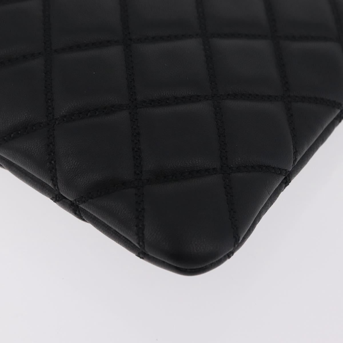 Chanel Bicolor Boy O Case Clutch Lambskin Black Leather Clutche & Pouche Bag (Pre-Owned)