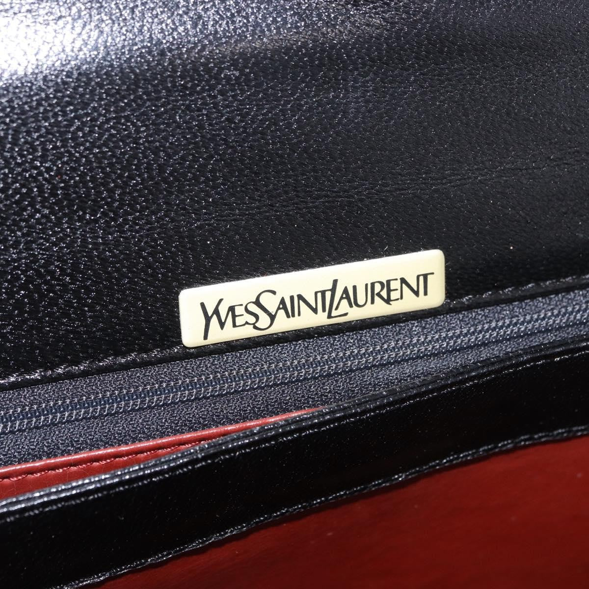 Saint Laurent Vintage Leather Black Leather Handbag (Pre-Owned)