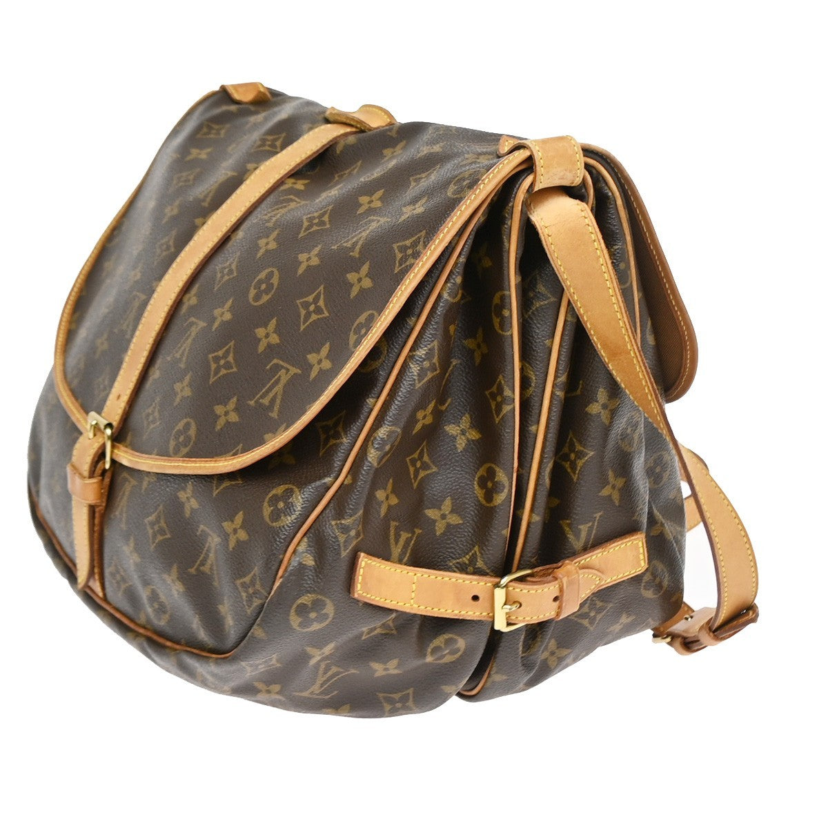 Louis Vuitton Saumur Monogram Canvas Brown Canvas Shoulder Bag Bag (Pre-Owned)