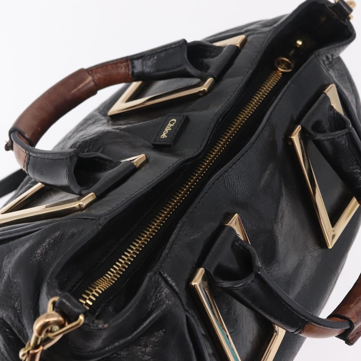 Chloe Ethel Leather Black Leather Handbag (Pre-Owned)