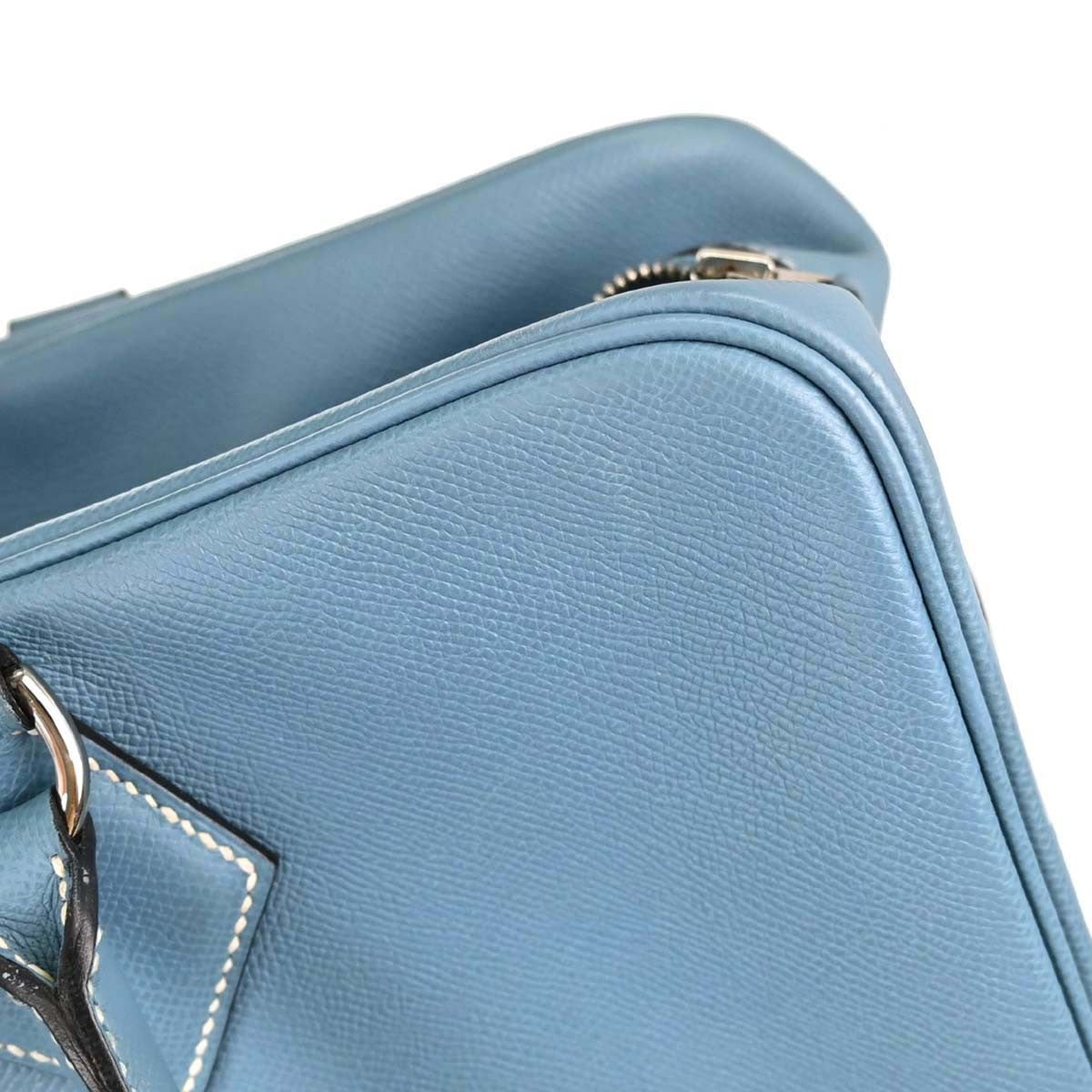 Hermes Plume Epsom Blue Leather Handbag (Pre-Owned)