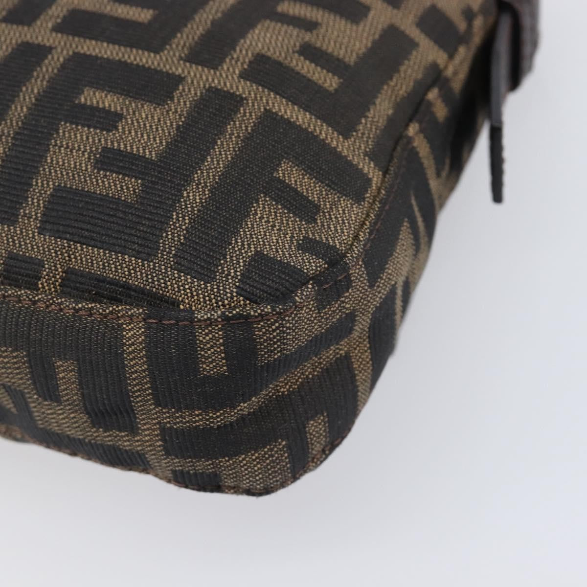 Fendi Mamma Baguette Zucca Jacquard Velvet Brown Canvas Shoulder Bag Bag (Pre-Owned)