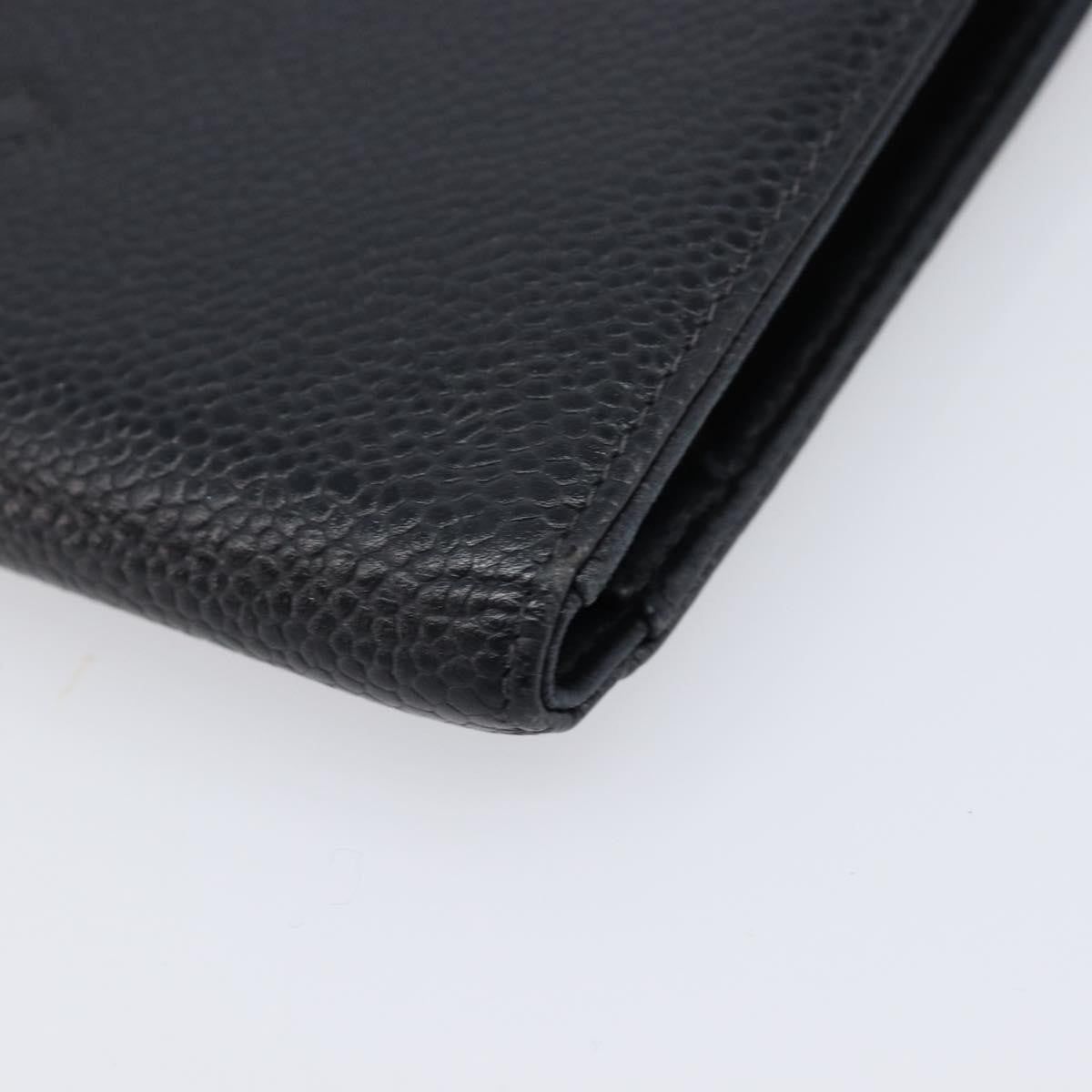Chanel Vintage Cc Bifold Leather Black Leather Wallets Accessory (Pre-Owned)