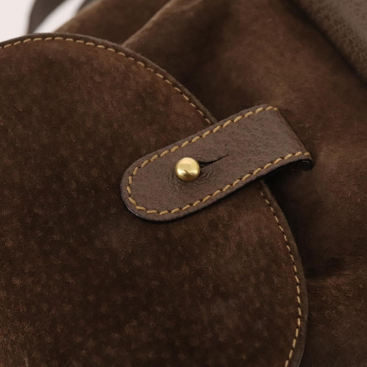 Gucci Gucci Bamboo Daim Brown Suede Backpack Bag (Pre-Owned)