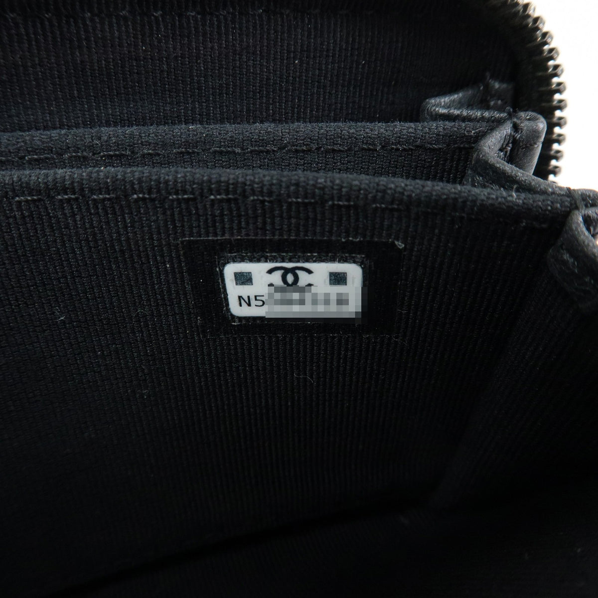 Chanel So Black Cc Zip Coin Purse Quilted Lambskin Black Leather Wallets Accessory (Pre-Owned)