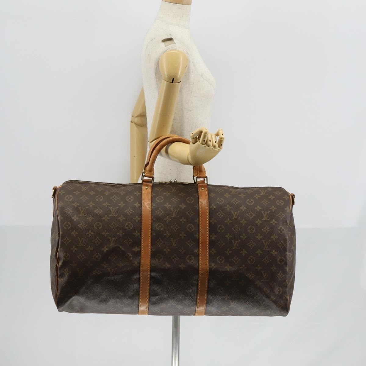 Louis Vuitton Keepall Bandouliere Monogram Canvas Brown Canvas Travel Bag Bag (Pre-Owned)