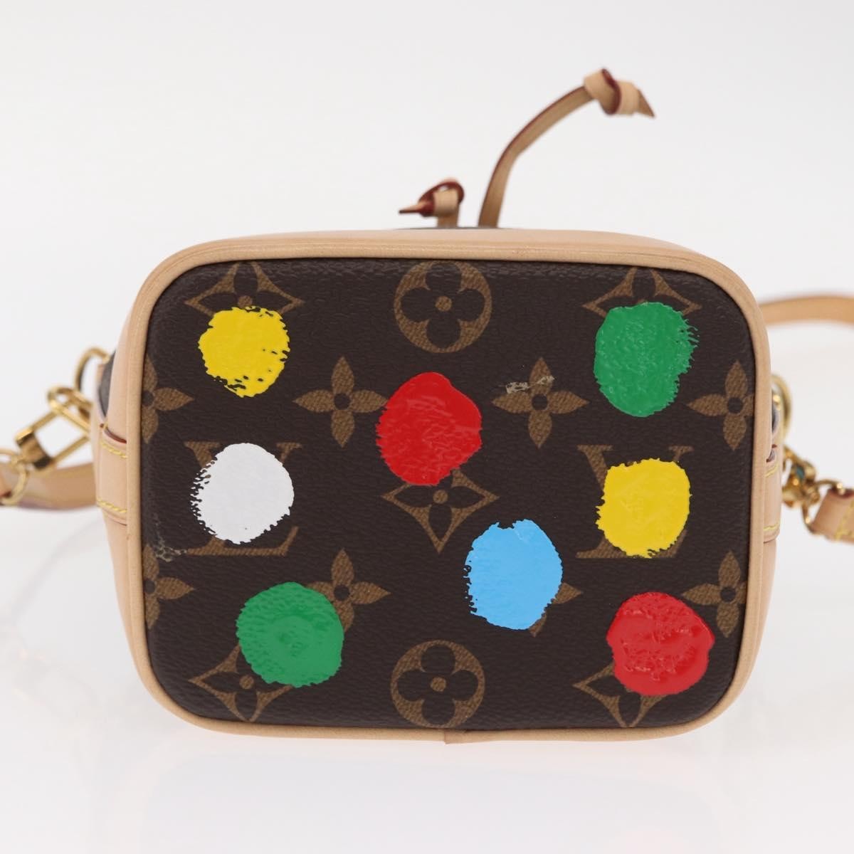 Louis Vuitton Noe Yayoi Kusama Painted Dots Monogram Canvas Brown Canvas Handbag (Pre-Owned)