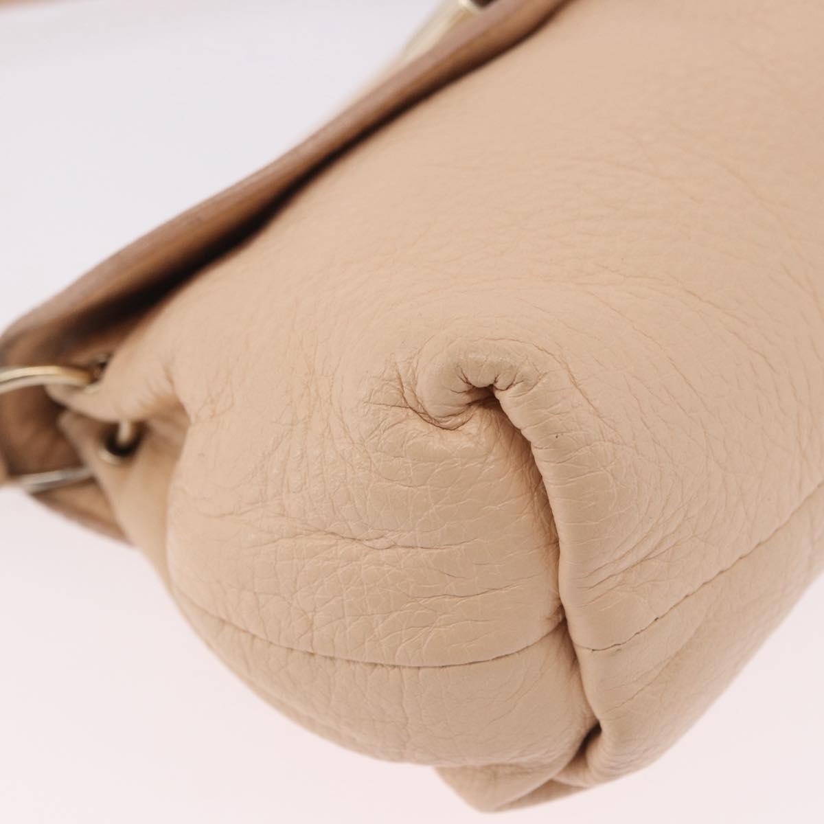 Chloe Lily Leather Beige Leather Shoulder Bag Bag (Pre-Owned)