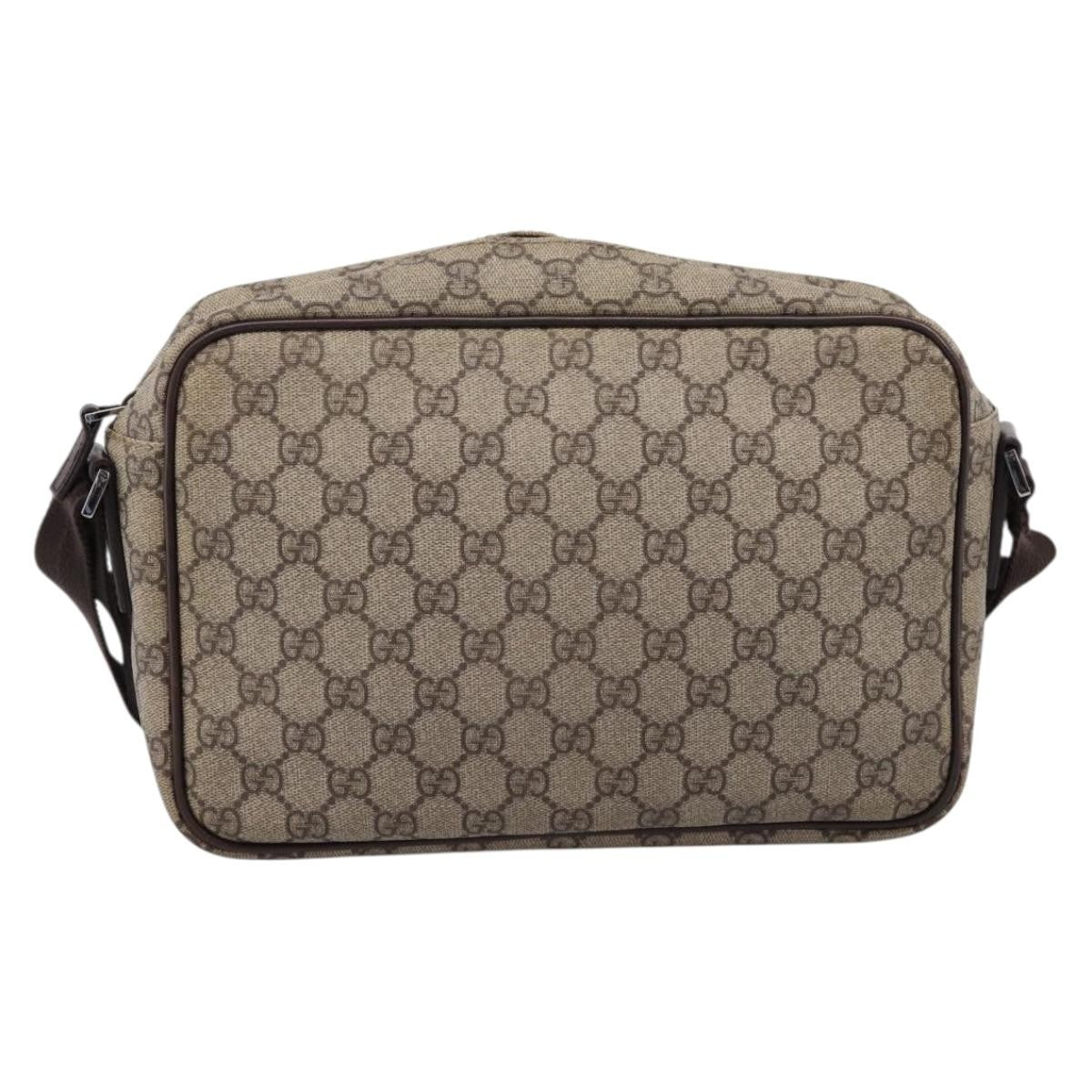 Gucci Front Zip Pocket Messenger Gg Coated Canvas Beige Canvas Shoulder Bag Bag (Pre-Owned)