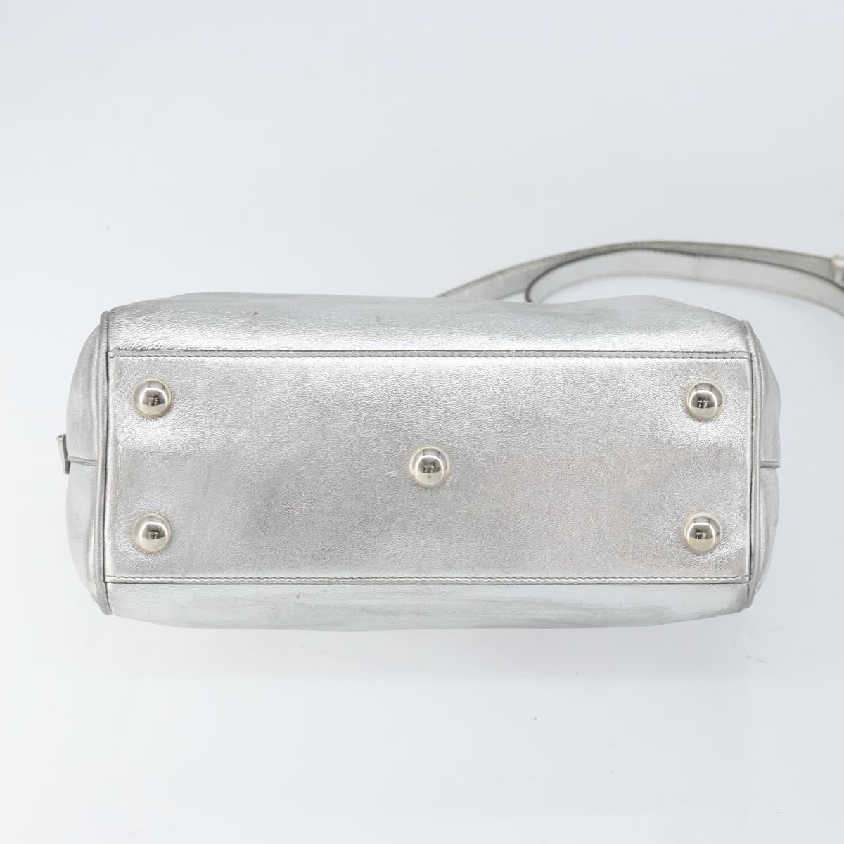 Saint Laurent Classic Duffle Leather Silver Leather Handbag (Pre-Owned)
