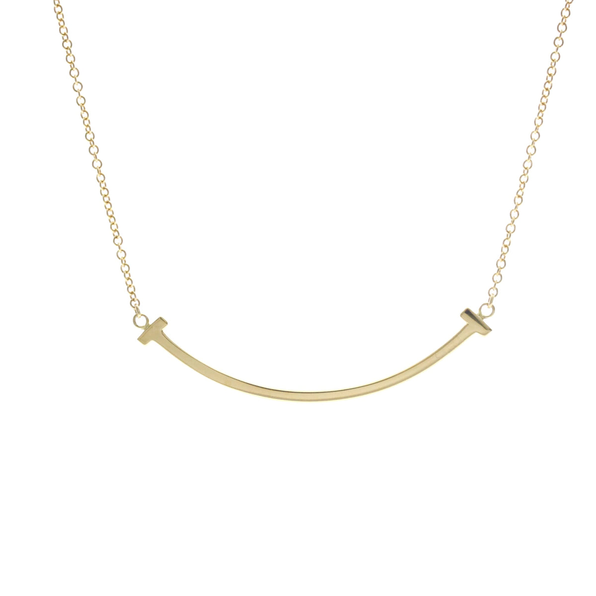 Tiffany & Co. T Smile Pendant 18K Yellow Gold Gold Yellow_Gold Necklace Jewelry (Pre-Owned)