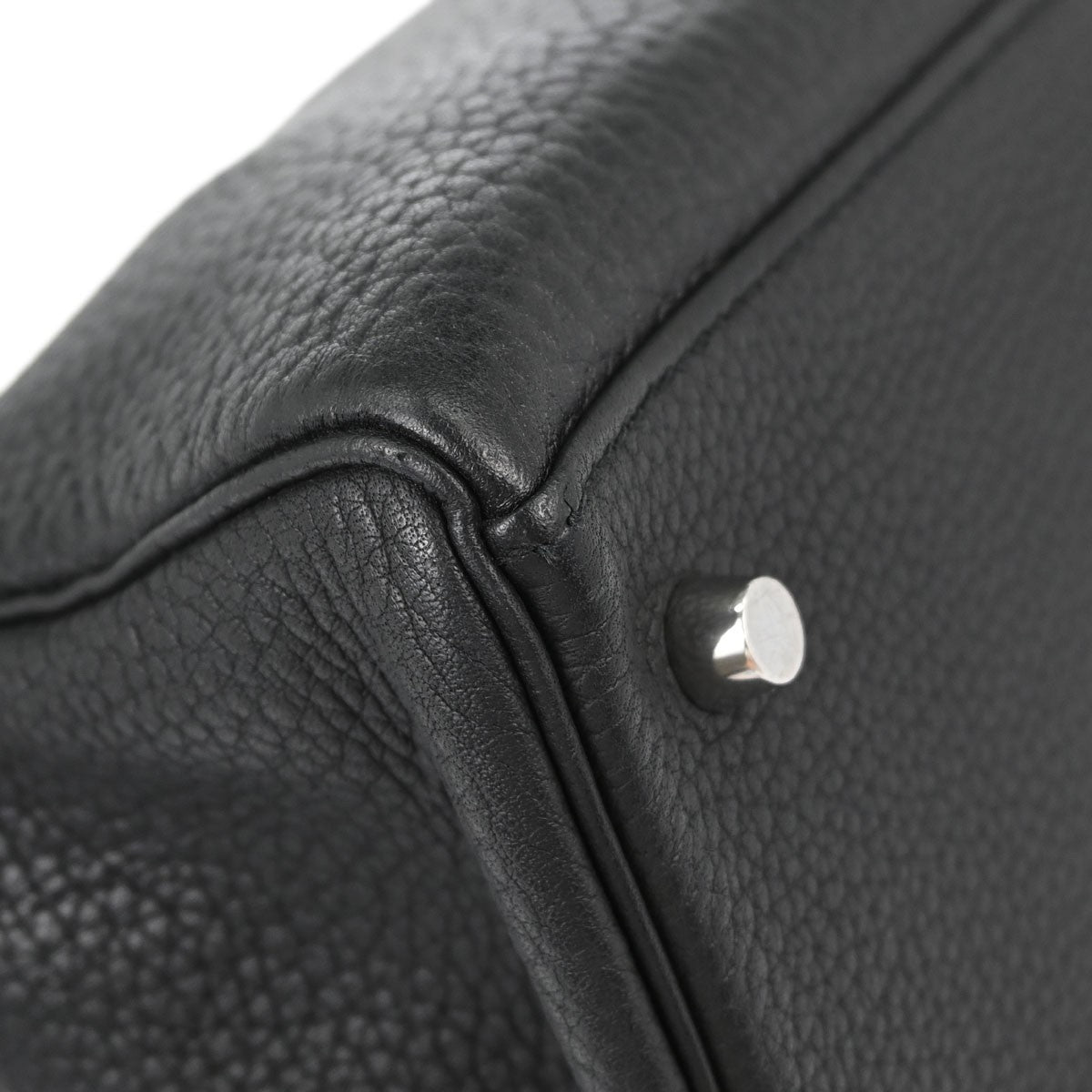 Hermes Birkin Black Togo With Palladium Hardware Black Leather Handbag (Pre-Owned)