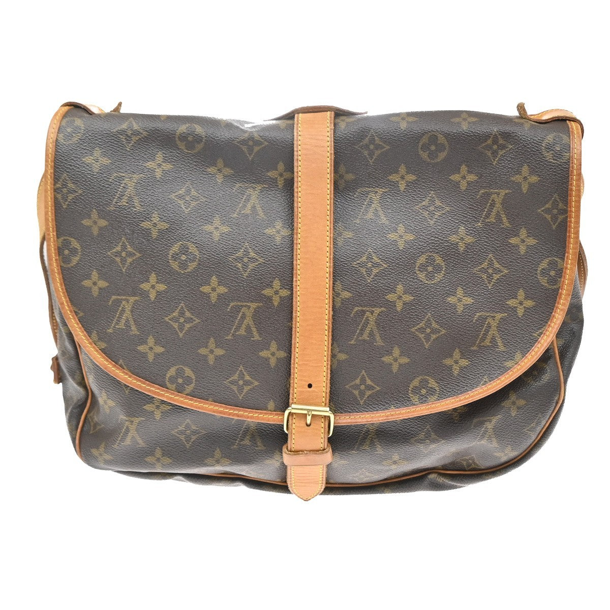 Louis Vuitton Saumur Monogram Brown Canvas Shoulder Bag Bag (Pre-Owned)