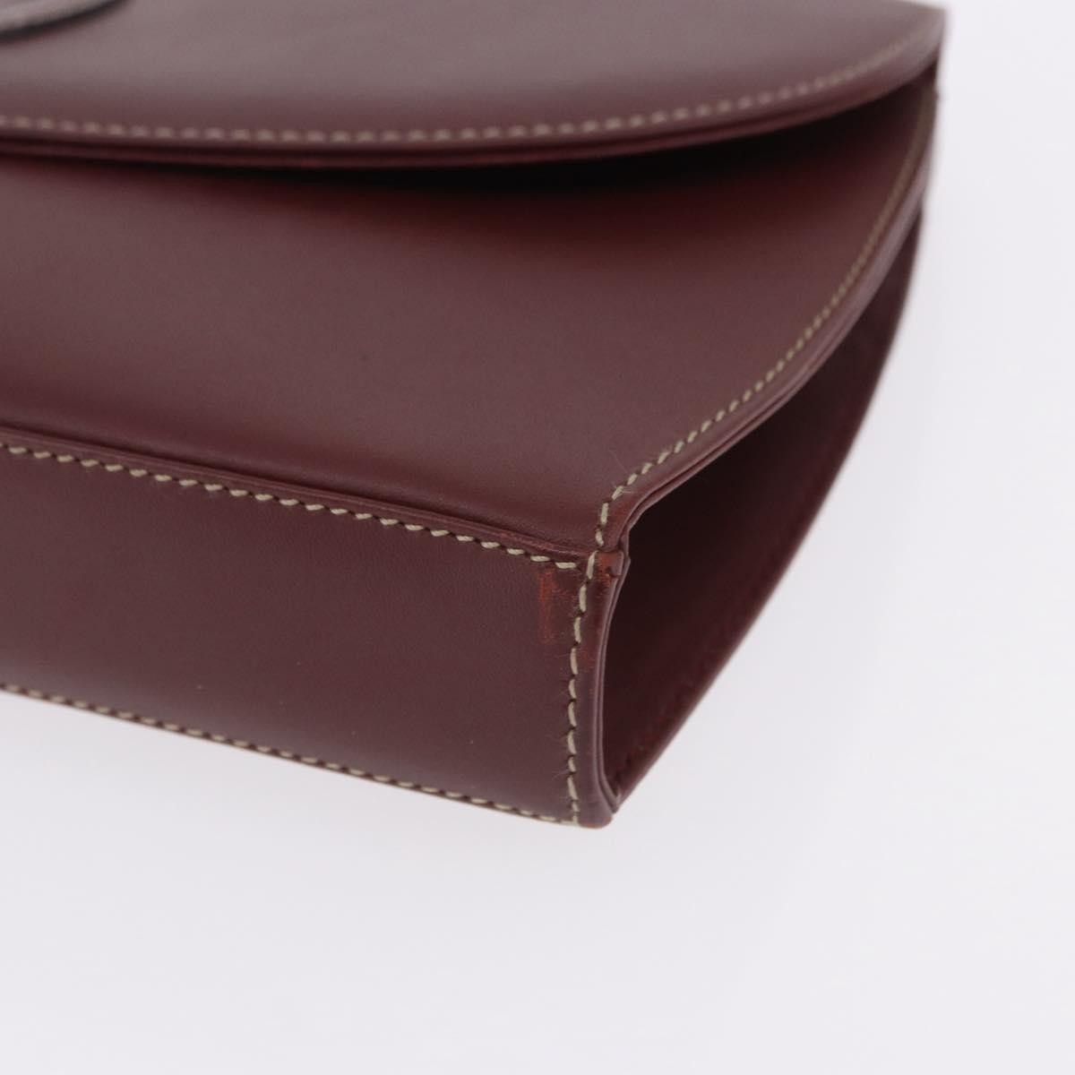 Cartier Must De Cartier Clutch Leather Burgundy Leather Clutche & Pouche Bag (Pre-Owned)