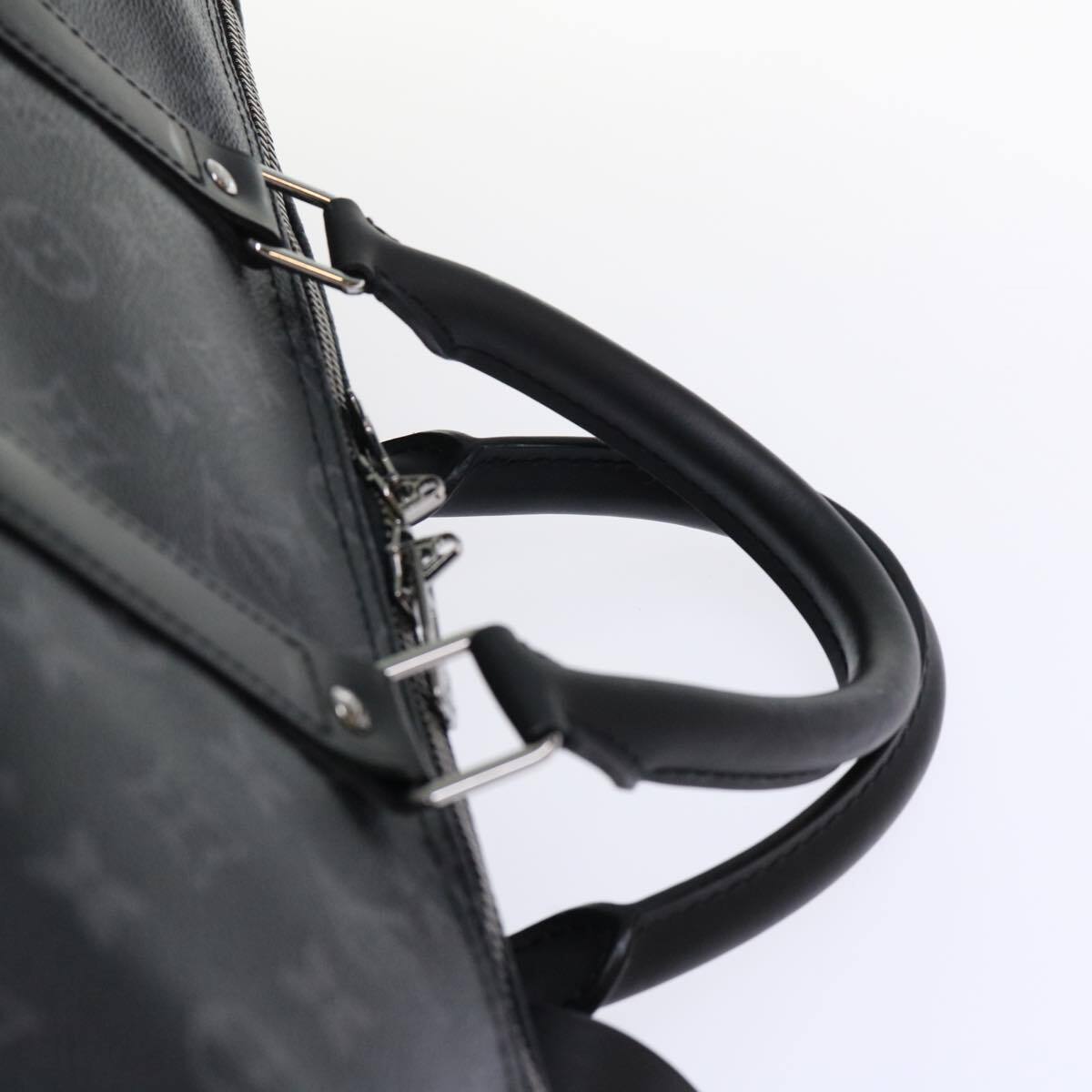 Louis Vuitton Keepall Bandouliere Monogram Eclipse Split Canvas Black Canvas Bag (Pre-Owned)
