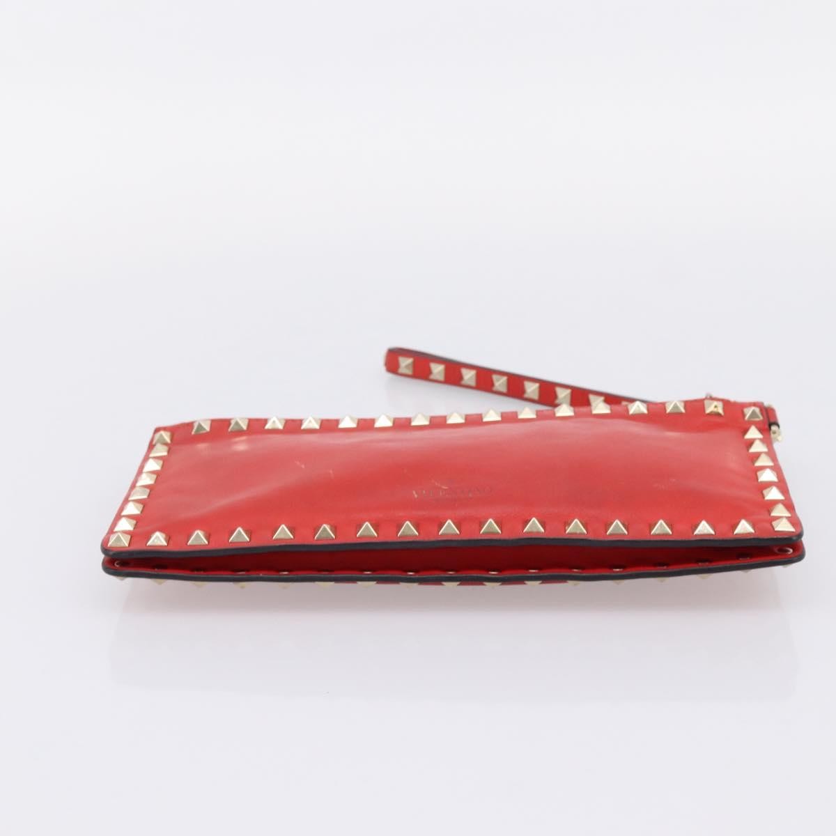 Valentino Garavani Rockstud Clutch Leather Black Leather Clutche & Pouche Bag (Pre-Owned)