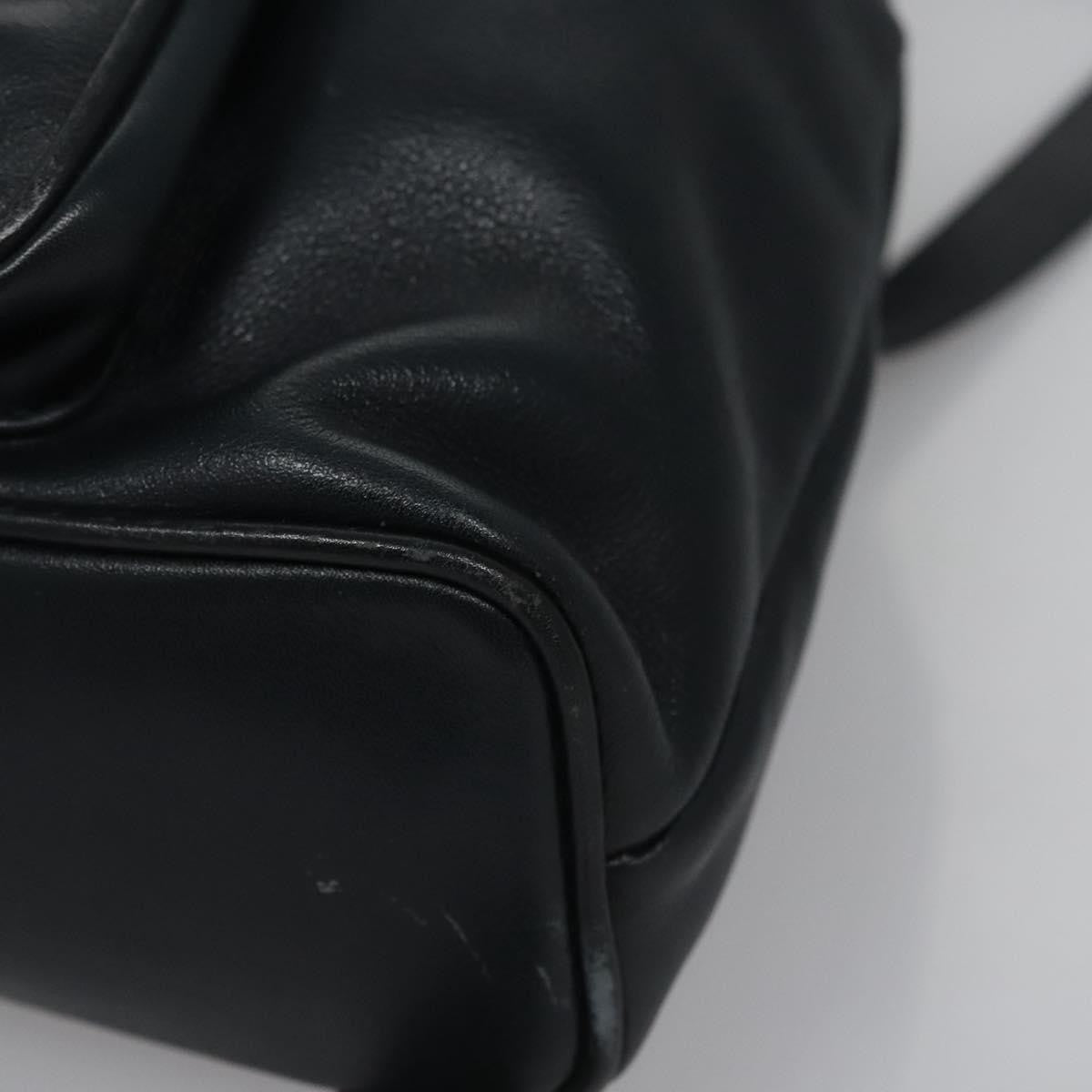 Gucci Vintage Bamboo Leather Black Leather Backpack Bag (Pre-Owned)