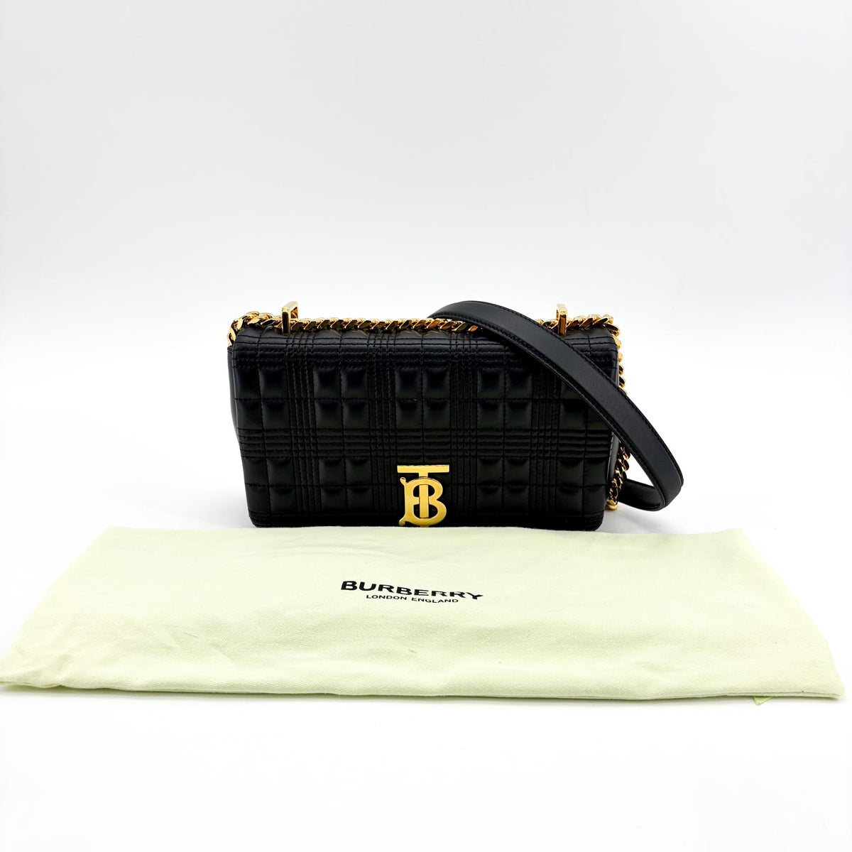 Burberry Lola Bum Quilted Lambskin Black Leather Handbag (Pre-Owned)
