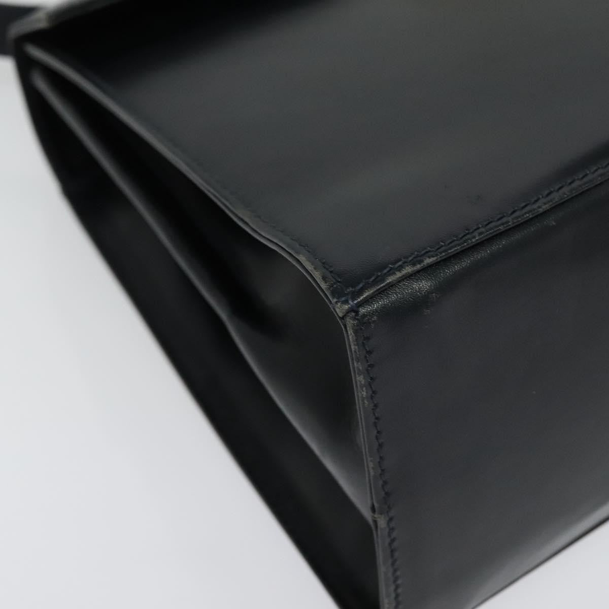 Salvatore Ferragamo Gancini Convertible Top Handle Leather Black Leather Handbag (Pre-Owned)