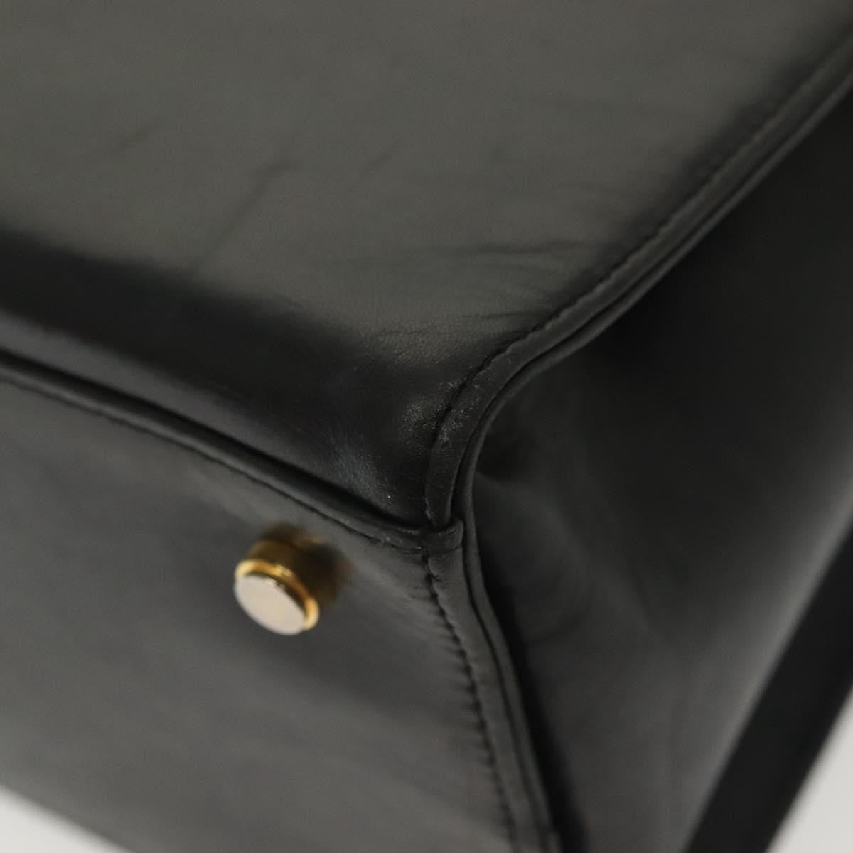 Salvatore Ferragamo Gancini Leather Black Leather Shoulder Bag Bag (Pre-Owned)