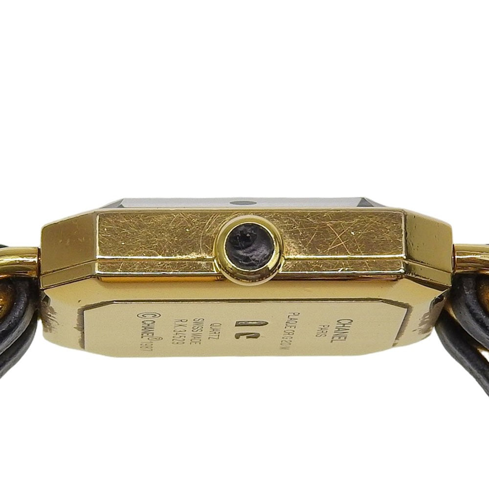 Chanel Premiere Rock Quartz Plated Metal And Leather Watch (Pre-Owned)