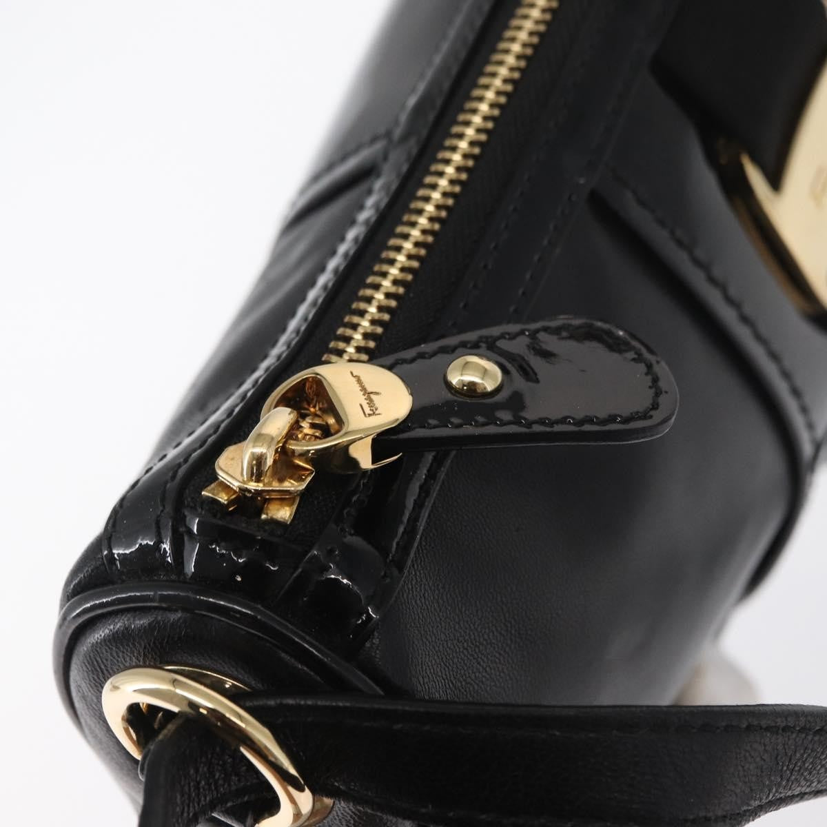 Salvatore Ferragamo Vala Leather Black Leather Shoulder Bag Bag (Pre-Owned)