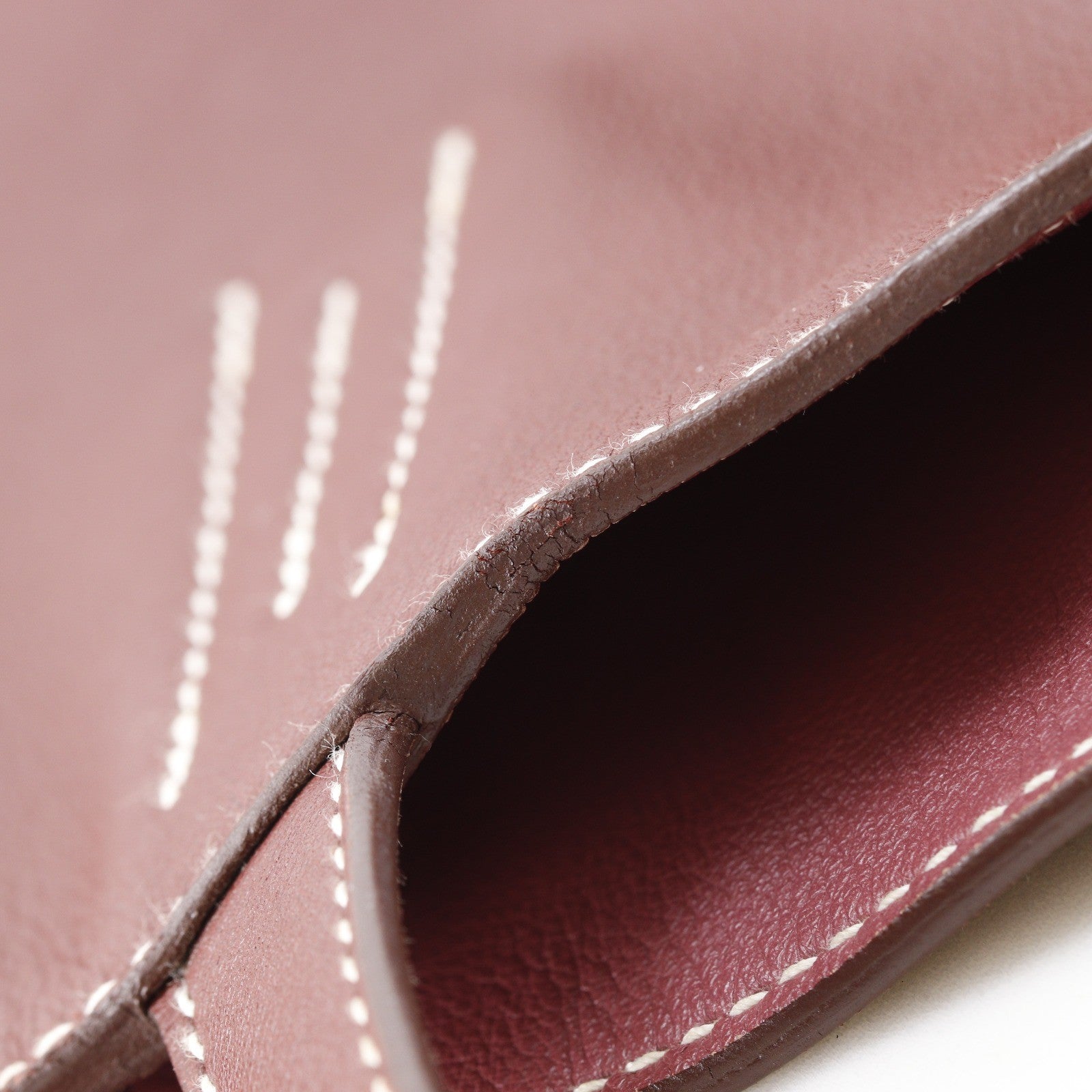 Hermes Double Sens Veau Sikkim Burgundy Leather Tote Bag Bag (Pre-Owned)
