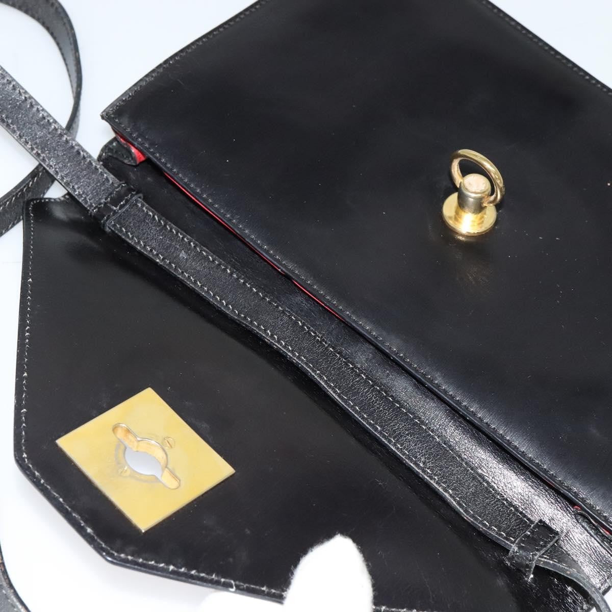 Celine Envelope Leather Black Leather Shoulder Bag Bag (Pre-Owned)