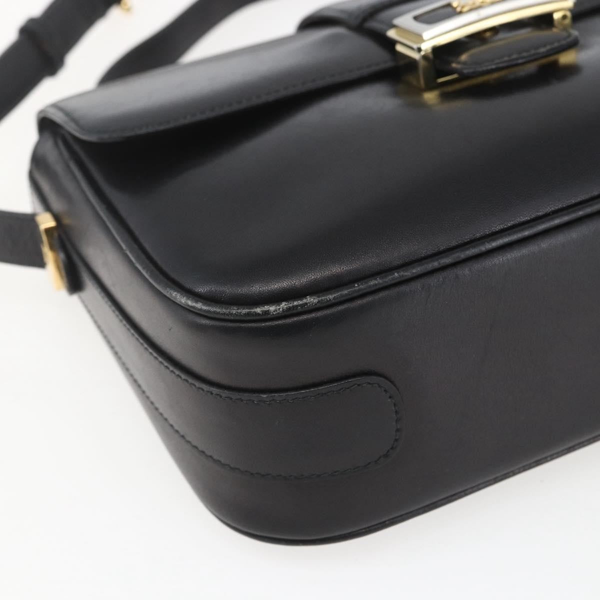 Celine Horse Carriage Leather Black Leather Shoulder Bag Bag (Pre-Owned)