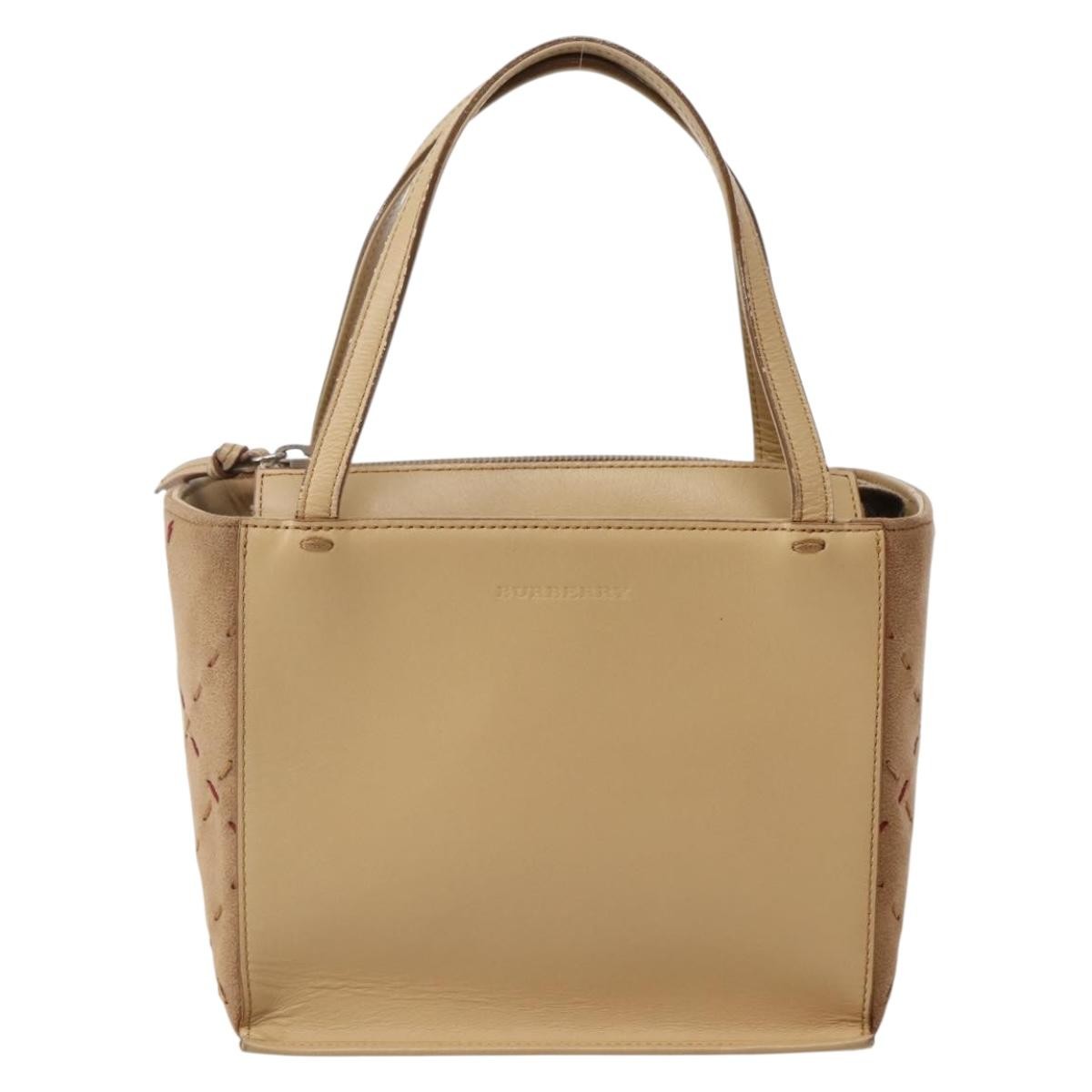 Burberry Vintage Leather Beige Leather Handbag (Pre-Owned)
