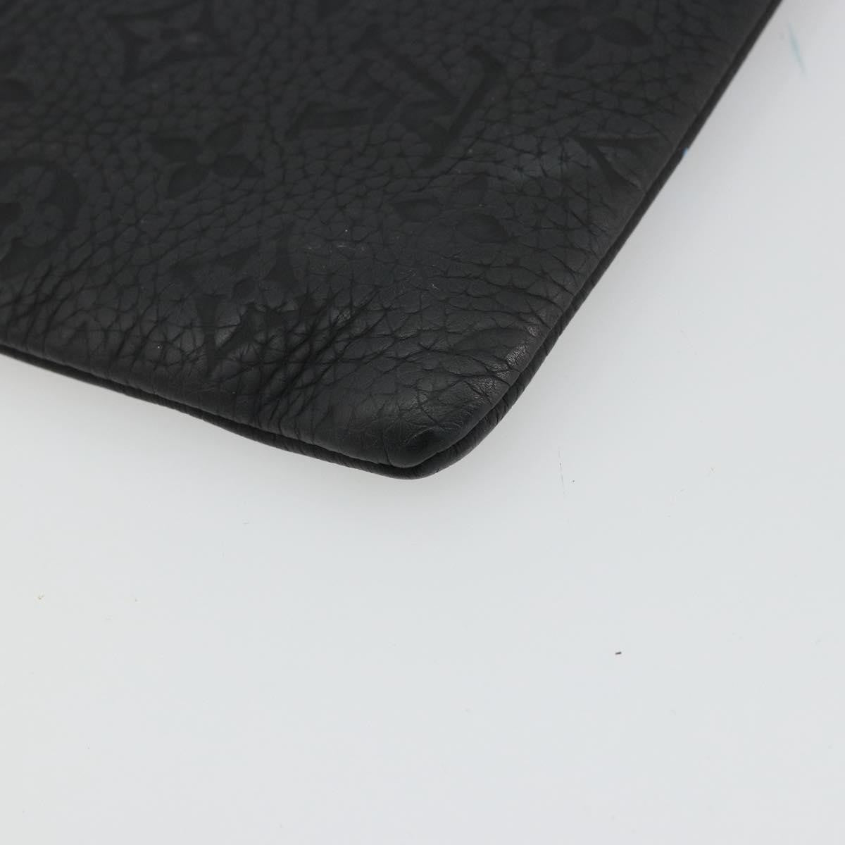 Louis Vuitton Lv Friends A4 Printed Monogram Taurillon Leather Black Canvas Clutche & Pouche Bag (Pre-Owned)