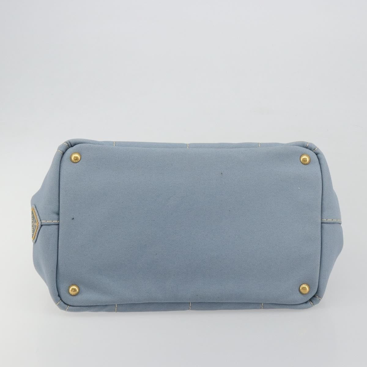 Prada Canapa Canvas Blue Canvas Tote Bag Bag (Pre-Owned)