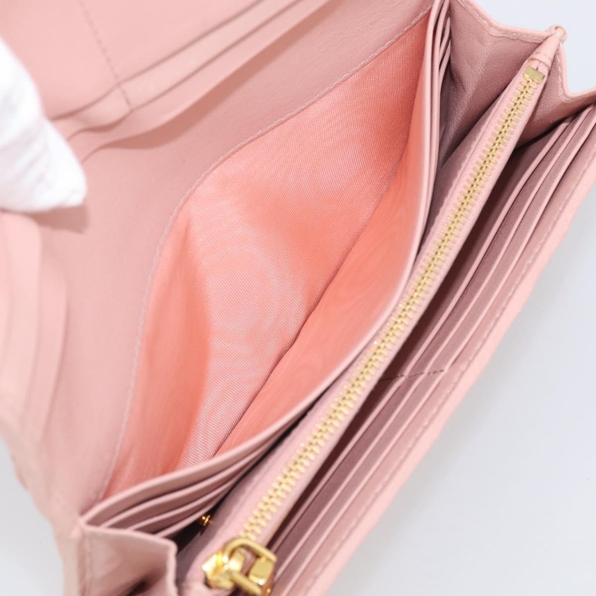 Miu Miu Matelasse Leather Pink Leather Wallets Accessory (Pre-Owned)