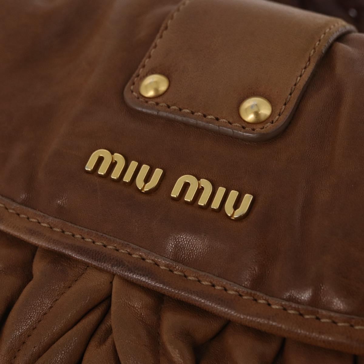 Miu Miu Coffer Convertible Hobo Matelasse Leather Brown Leather Shoulder Bag Bag (Pre-Owned)
